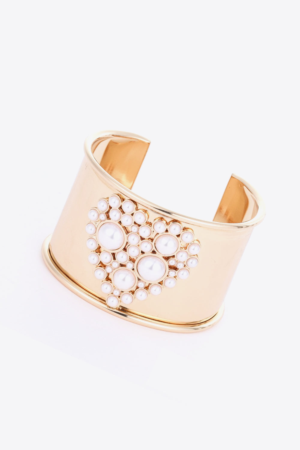 Heart Pearl Open Bracelet -  Nueva Moda Boutique By Giselly 