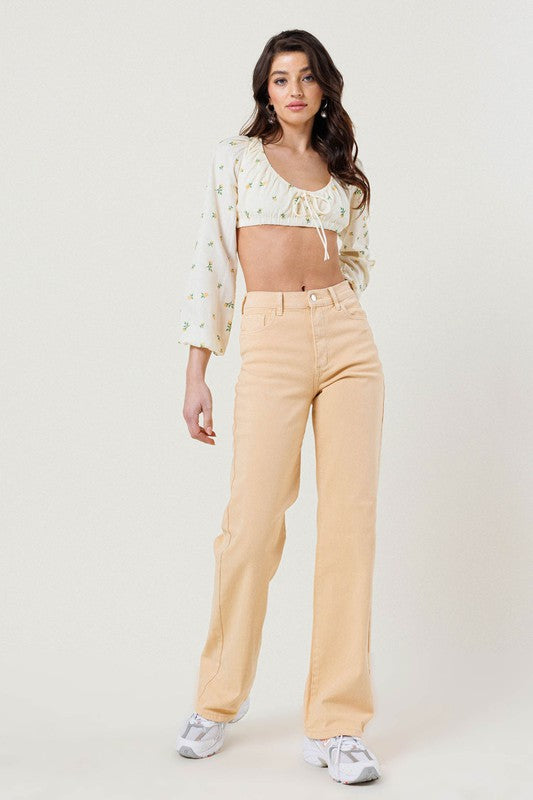 HIGH WAISTED WIDE CUT STRAIGHT LEG -  Nueva Moda Boutique By Giselly 