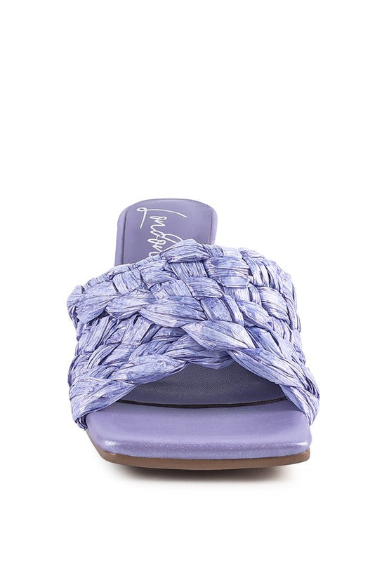 POUT PRO BRAIDED RAFFIA BLOCK SANDAL -  Nueva Moda Boutique By Giselly 