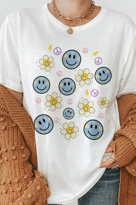 Daisy Smileys Retro Graphic Tee -  Nueva Moda Boutique By Giselly 