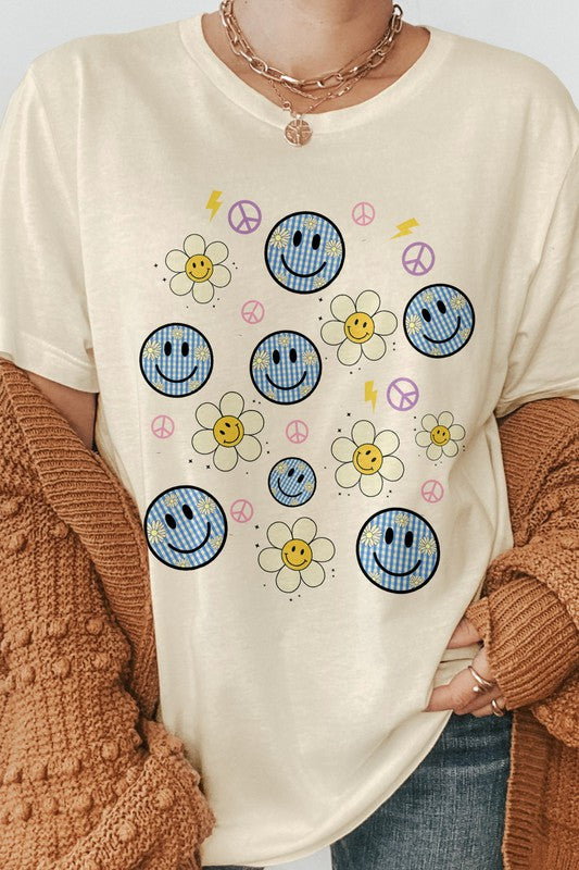 Daisy Smileys Retro Graphic Tee -  Nueva Moda Boutique By Giselly 