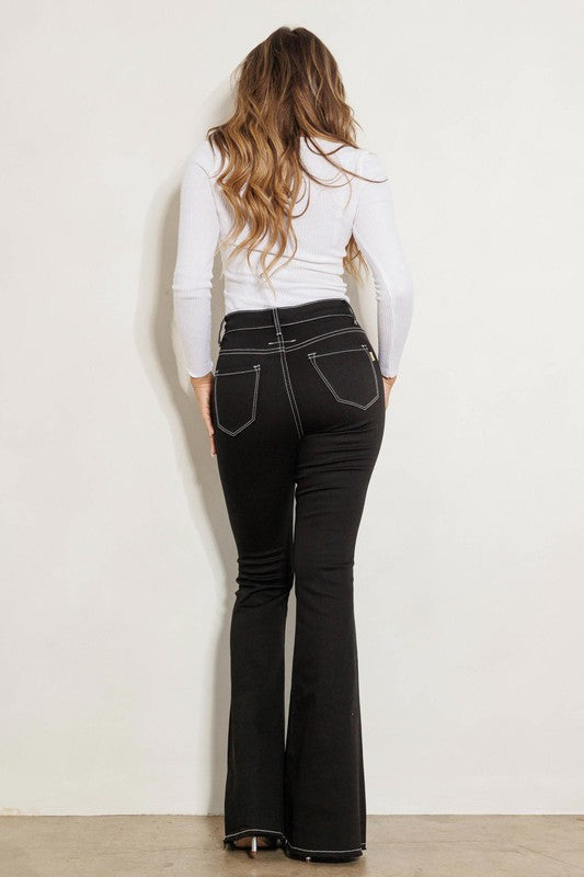 VIBRANT HIGH RISE FLARE JEANS -  Nueva Moda Boutique By Giselly 