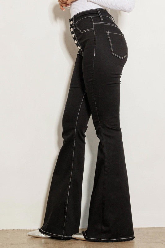 VIBRANT HIGH RISE FLARE JEANS -  Nueva Moda Boutique By Giselly 