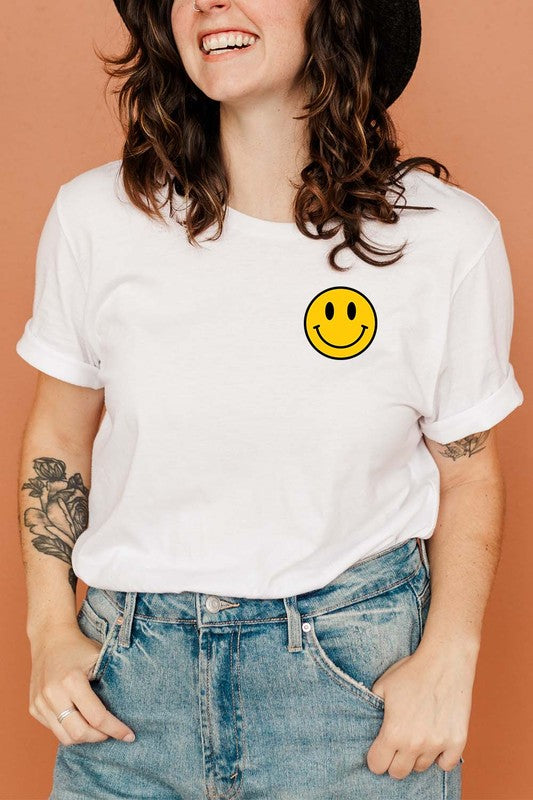 Happy Face Graphic Tee -  Nueva Moda Boutique By Giselly 