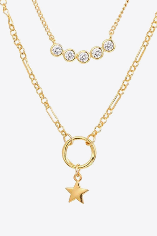 Zircon Star Pendant Necklace -  Nueva Moda Boutique By Giselly 